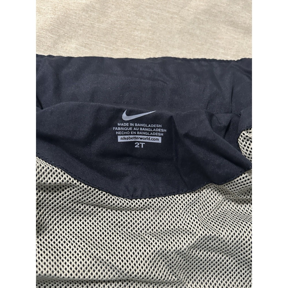 Nike Toddler Boys Windbreaker Jacket 2T Navy Blue White Full Zip Spellout Logo - Picture 5 of 9